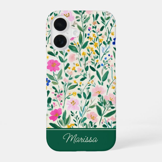 Personalized Colorful Floral Garden Phone Case (Back)