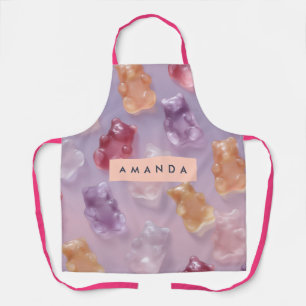 Personalized Colorful Gummy Bear Pattern Apron