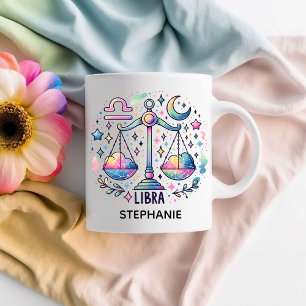 Personalized Colorful Libra Zodiac Astrology Coffee Mug