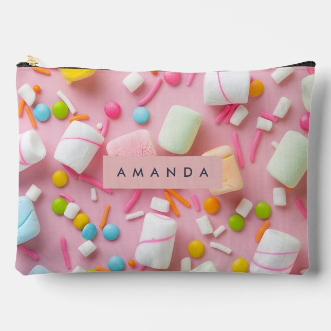 Personalized Colorful Marshmallow Sprinkle Accessory Pouch (Front)