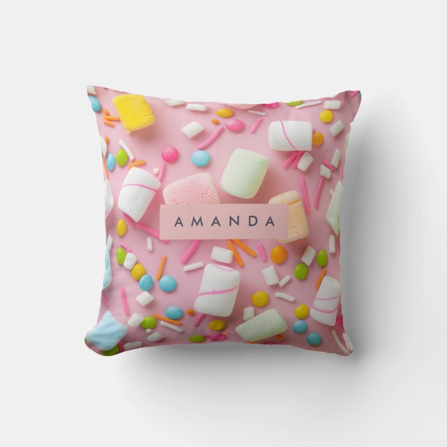 Personalized Colorful Marshmallow Sprinkle Cushion (Front)