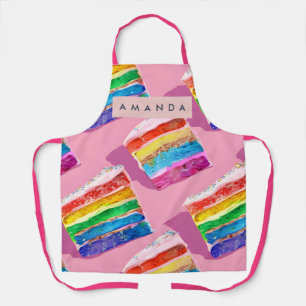 Personalized Colorful Rainbow Cake Slice Apron
