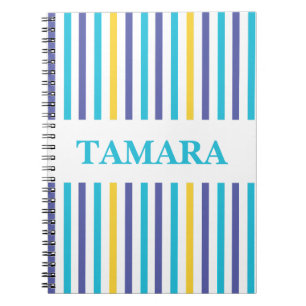 Personalized Colorful Stripes Pattern Notebook