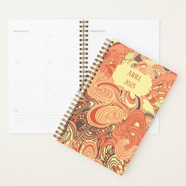 Personalized Colourful Elegant Vintage Paisley   Planner (Display)
