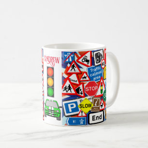 Personalized Colourful Road Signs, Kids' Mug