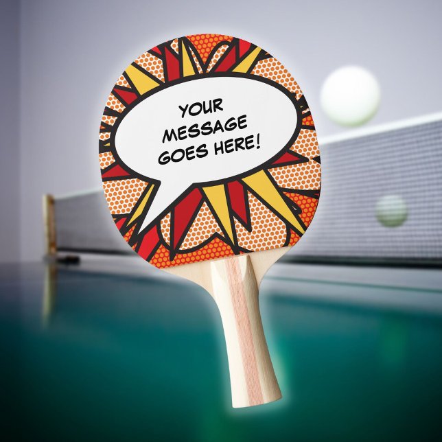 Personalized Comic Book Pop Art Speech Bubble Ping Pong Paddle (Creator Uploaded)