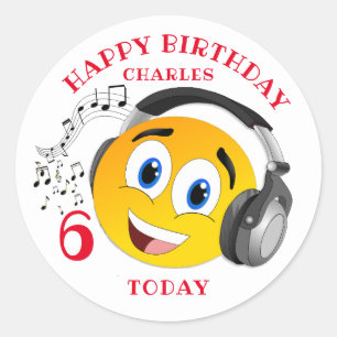 Personalized Comic Emoji Kids age Birthday Sticker