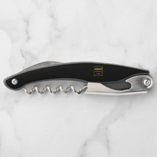 Personalized Company Black Modern Custom Business Corkscrew