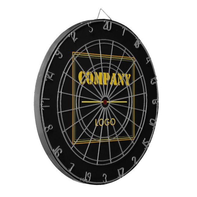Personalized Company Black Modern Custom Business Dartboard (Front Left)
