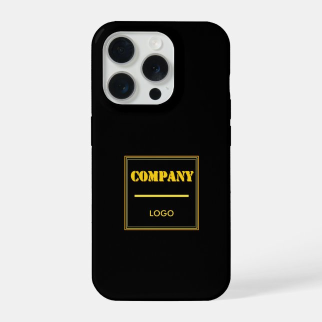 Personalized Company Black Modern Custom Business iPhone Case (Back)