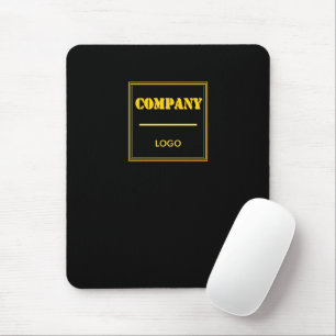Personalized Company Black Modern Custom Business Mouse Mat