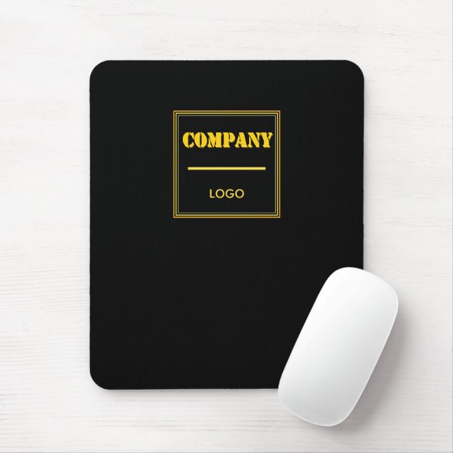 Personalized Company Black Modern Custom Business Mouse Mat (With Mouse)