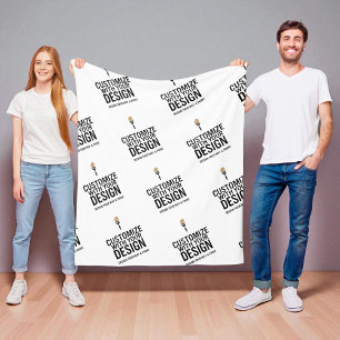 Personalized Company Branded Custom Minimalist Fleece Blanket