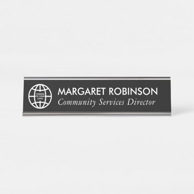 PERSONALIZED COMPANY LOGO DESK NAME PLATE (Front)