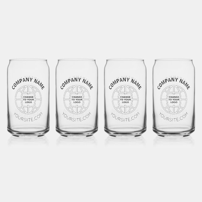 PERSONALIZED COMPANY LOGO WEB ADDRESS CAN GLASS (Front)