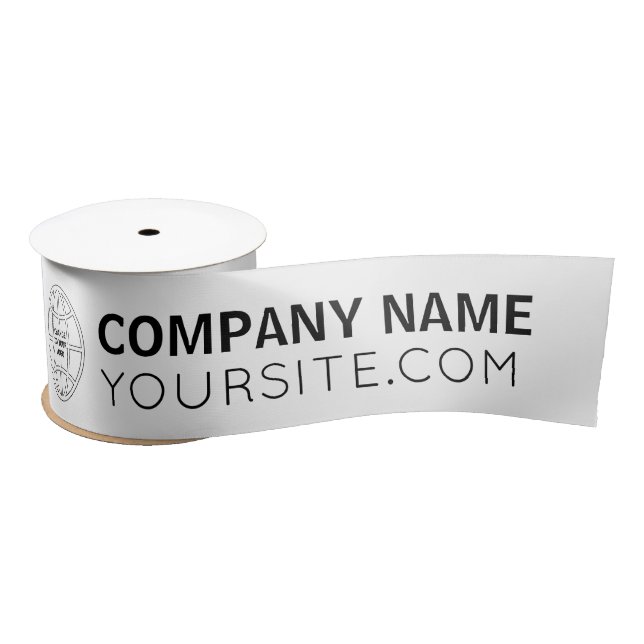 PERSONALIZED COMPANY LOGO WEB ADDRESS SATIN RIBBON (Spool)