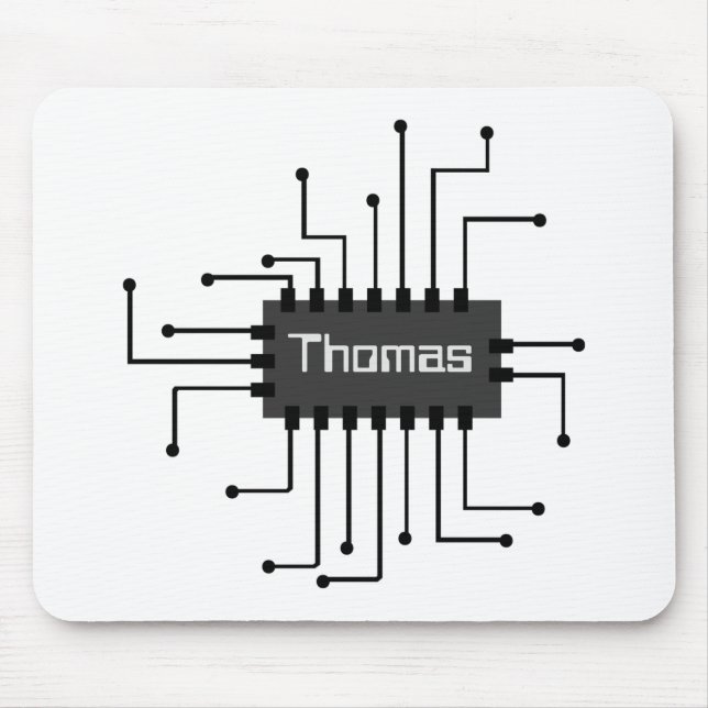Personalized Computer IC Chip Image Mouse Mat (Front)