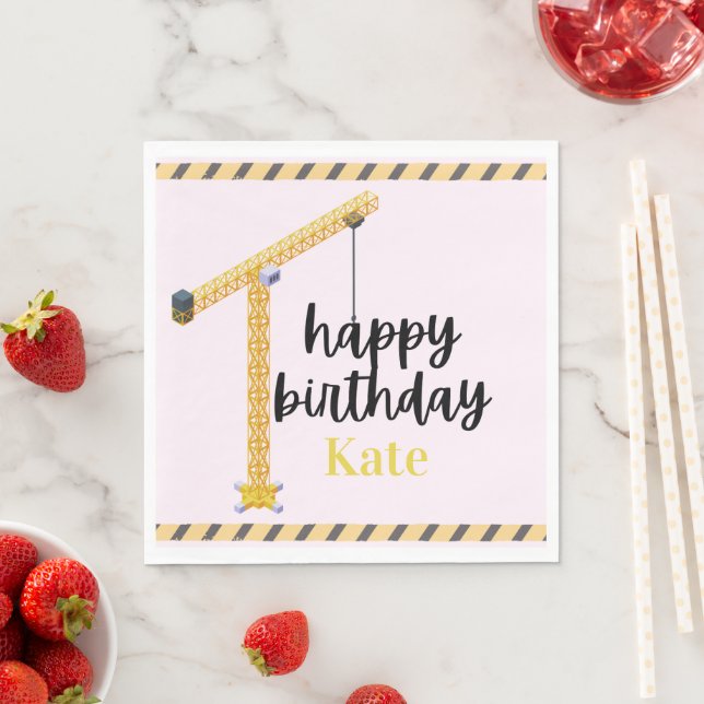 Personalized Construction Birthday Napkins (Insitu)