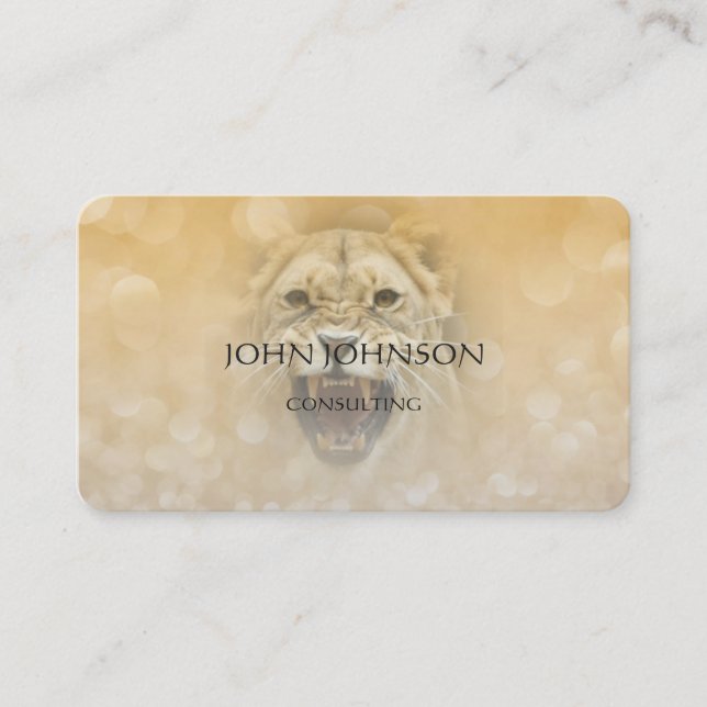 Personalized Consulting Lion Business Cart Card (Front)