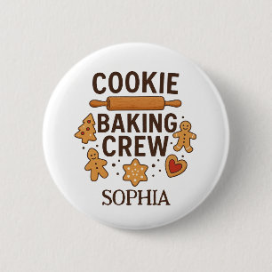 Personalized Cookie Baking Crew – Custom Name 6 Cm Round Badge