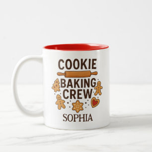 Personalized Cookie Baking Crew – Custom Name Two-Tone Coffee Mug
