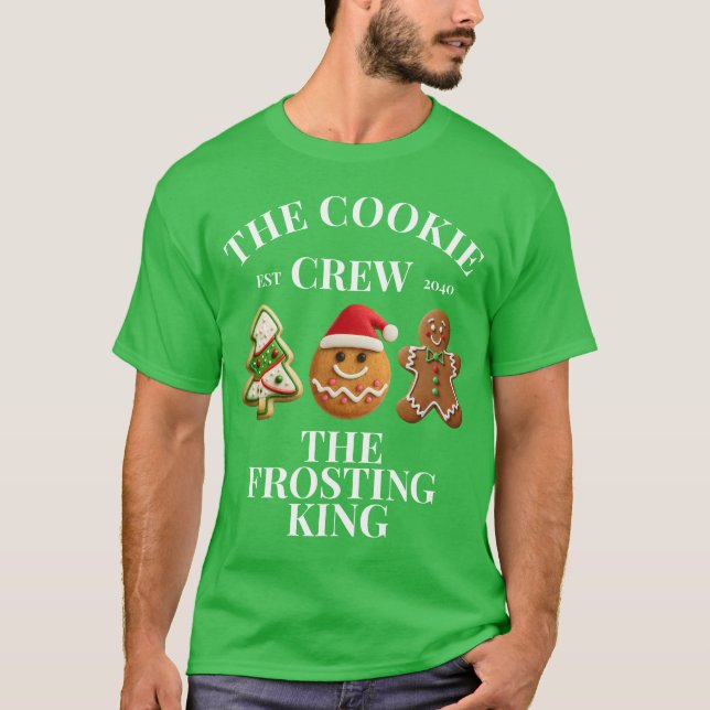 Personalized Cookie Crew Funny Christmas Matching T-Shirt (Front)