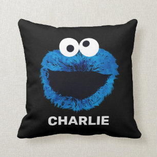 Personalized Cookie Monster Watercolor Cushion