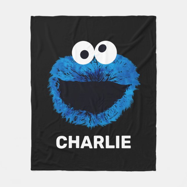 Personalized Cookie Monster | Watercolor Trend Fleece Blanket (Front)
