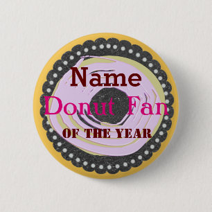 Personalized Cool Donut Fan Party Badge