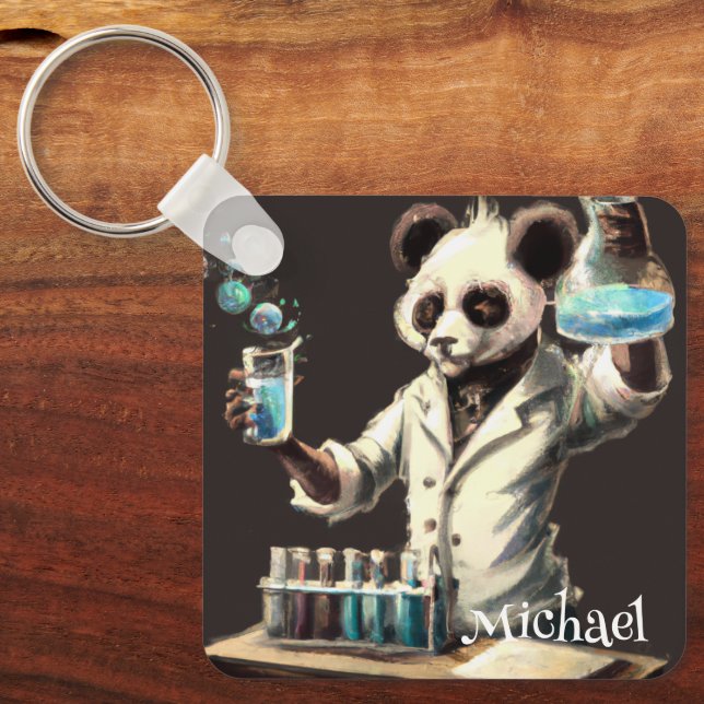 PERSONALIZED COOL PANDA POTION MAKER KEYCHAIN (Front)