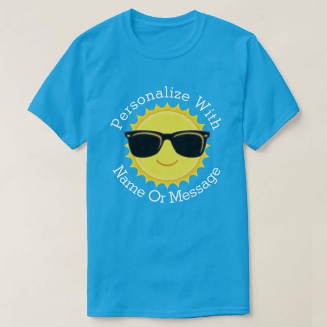 PERSONALIZED Cool Sun Wearing Sunglasses T-Shirt (Design Front)