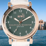 Personalized copule names minimal monogram  watch<br><div class="desc">Personalized with his & her initials and date, this custom watch is a sweet anniversary gift to celebrate a milestone occasion for a couple. It makes a meaningful gift for a special day. Personalized Watch Wedding Gift for Groom, Watch For Groom, Anniversary Gift for Men, Groom Gift From Bride, Gift...</div>