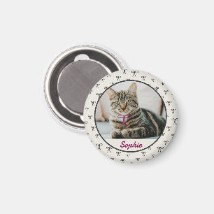 Personalized Coquette Bow Pet Photo Magnet