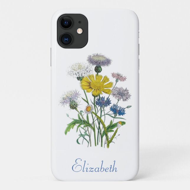 Personalized Cornflowers Case-Mate iPhone Case (Back)