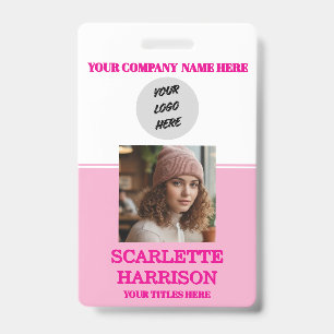 Personalized Corporate Employee Business lo clip ID Badge