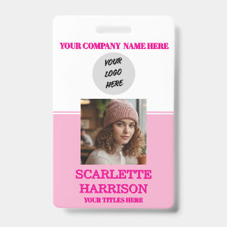 Personalized Corporate Employee Business lo clip ID Badge