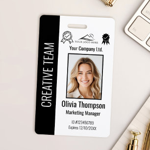 Personalized Corporate Employee ID Badge Black