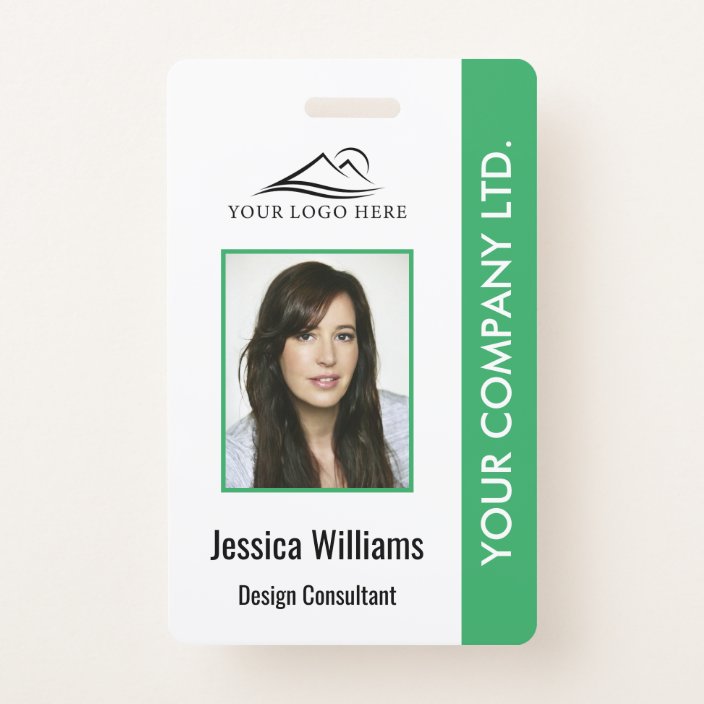 Personalized Corporate Employee ID Badge Green | Zazzle.co.uk