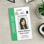 Personalized Corporate Employee ID Badge Green<br><div class="desc">Easily personalize this professional employee photo ID badge with your custom details.</div>