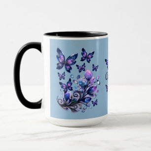 Personalized Cosmic Butterflies Blue Mug