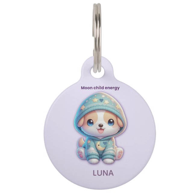 Personalized Cosmic Lavender Pet Tag (Front)