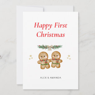 Personalized Couple First Christmas Holiday Card