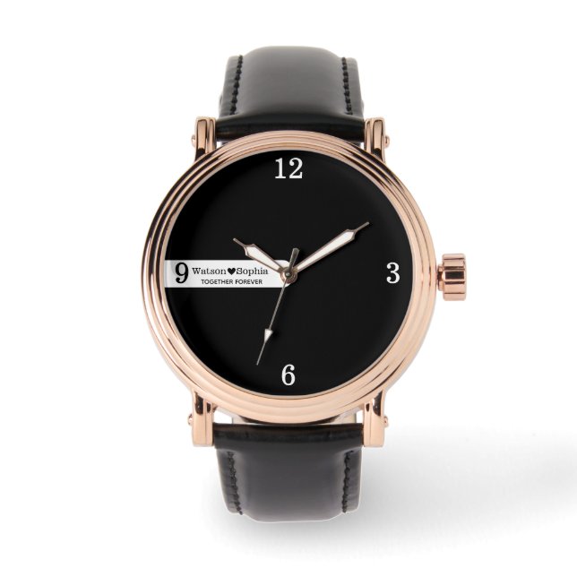 Personalized Couple Name | Love Quote Black  Watch (Front)