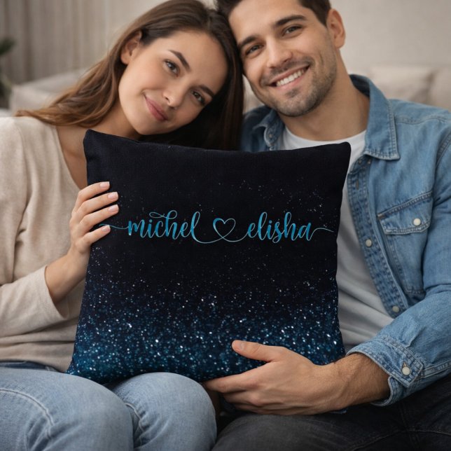 Personalized Couple Name Starry Night Glitter Cushion (Creator Uploaded)