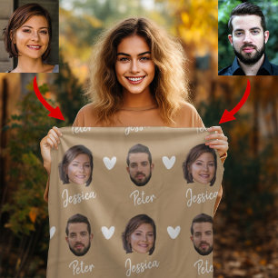 Personalized Couple Names and Photo, Modern Fleece Blanket
