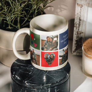 Personalized Couple Photo Collage Valentine's Day Coffee Mug