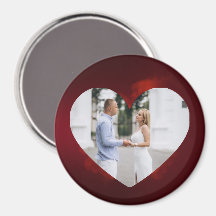Personalized Couple Photo Magnet with Heart Frame