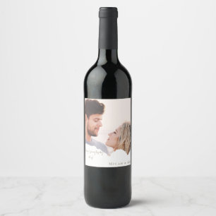 Personalized Couple Photo Wedding Wine Favor II Wine Label
