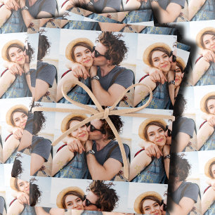 Personalized Couple Photo Wrapping Paper Sheet