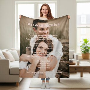 Personalized Couple Song Romantic Quote Cozy Blank Fleece Blanket